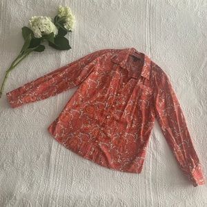 Printed Land’s End Button Down No-Iron Top